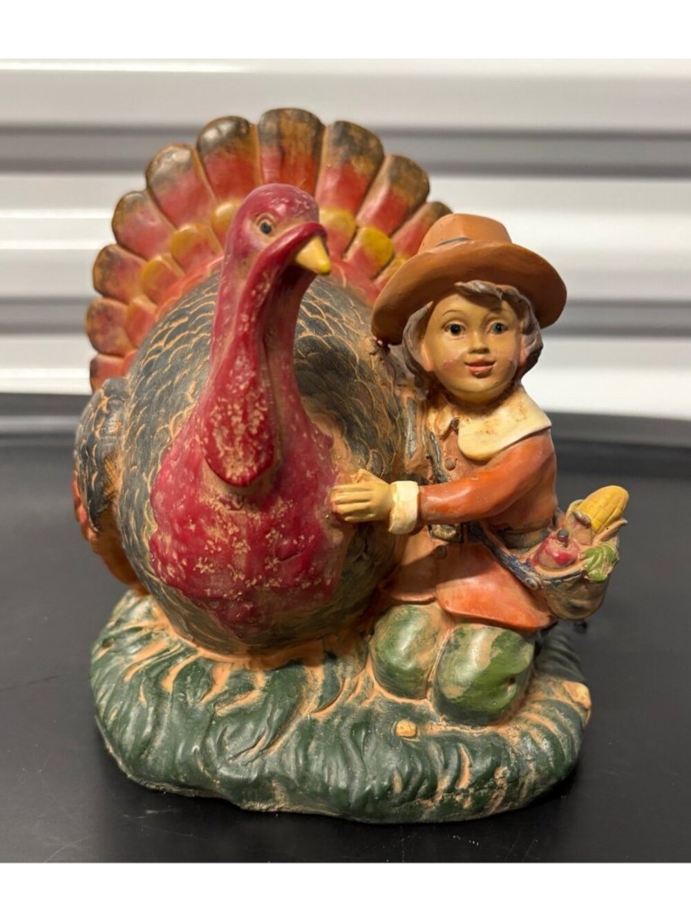 Cracker Barrel Thanksgiving Turkey & Pilgrim Figurine Decor Autumn Harvest